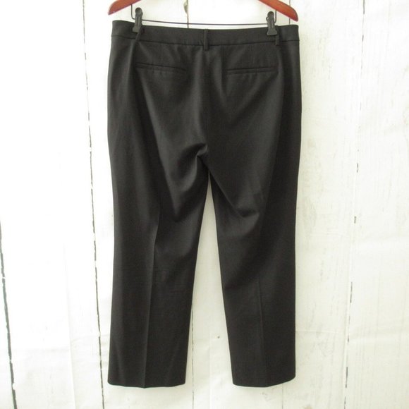 Kit & Ace Pants 10 Black Wool Blend Flat Front Crop Dress Suit Career - Picture 4 of 6